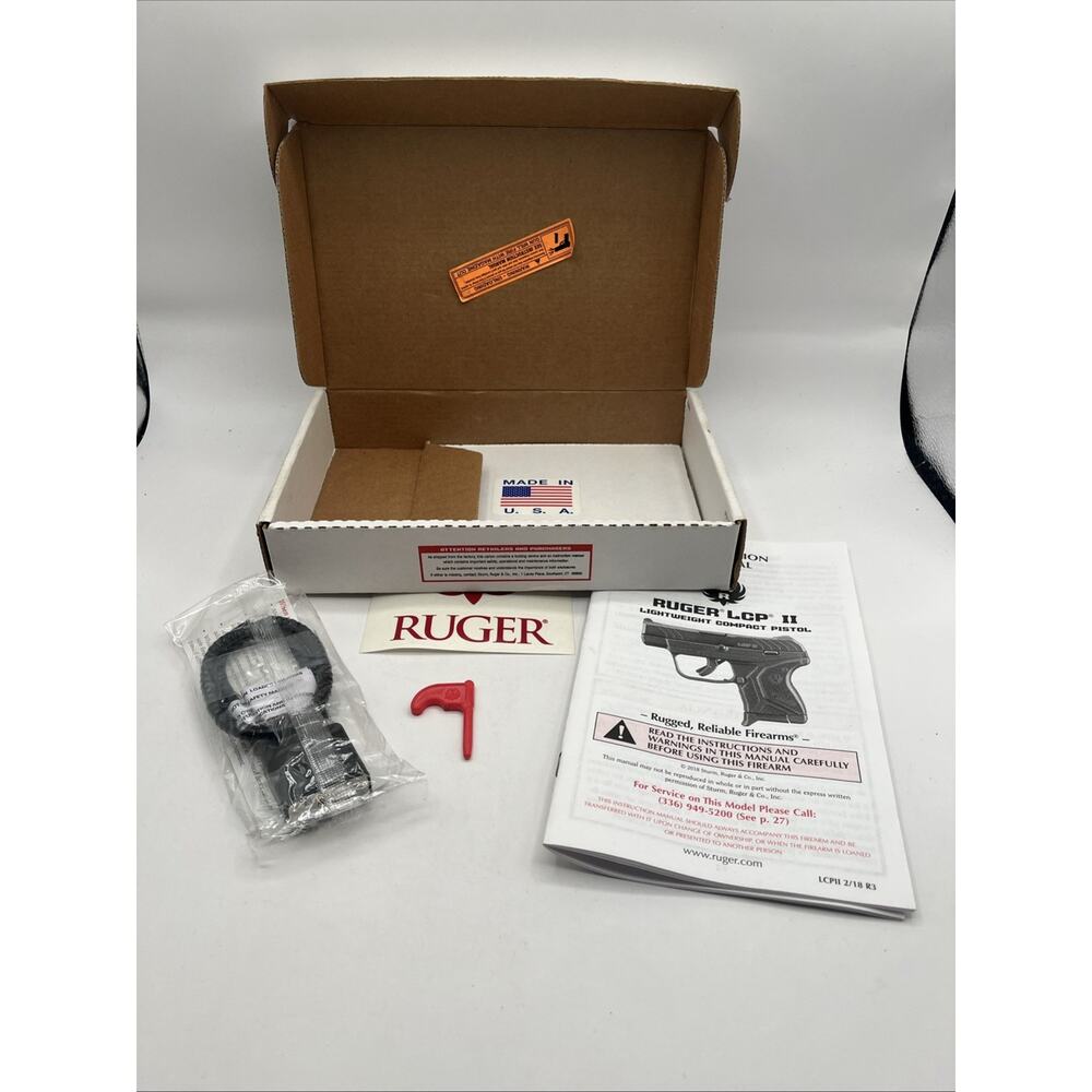 Ruger LCP 2 Factory Box Owner Manual Lock Key Sticker Model 380 Auto - Picture 7 of 9